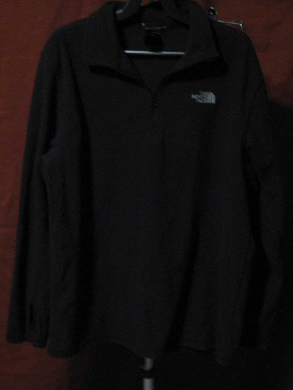 The North Face Black Performance Quarter Zip Fleece Jacket Sleeve Pocket Mens L
